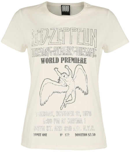 T-Shirt Manches courtes  de Led Zeppelin - Amplified Collection - The Song Remains The Same - S à XL - pour Femme - blanc cassé - Led Zeppelin