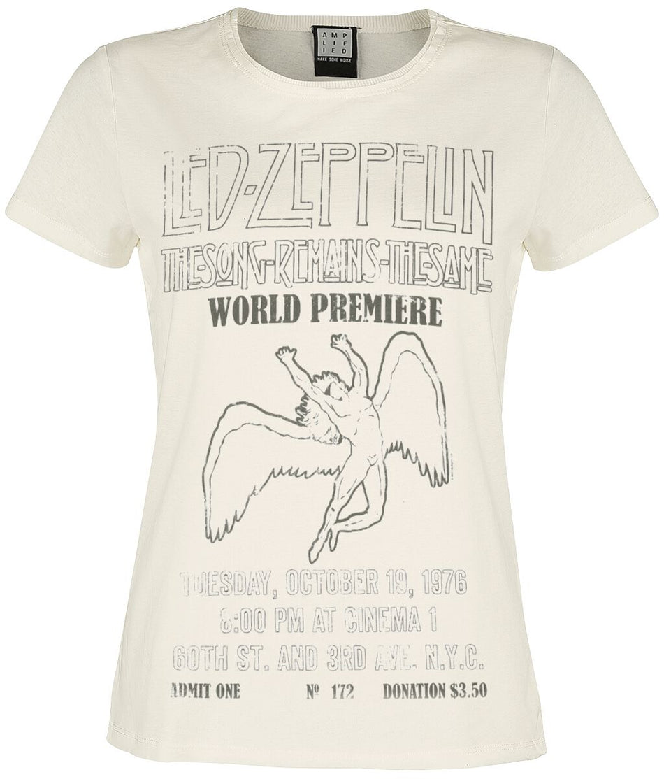 T-Shirt Manches courtes  de Led Zeppelin - Amplified Collection - The Song Remains The Same - S à XL - pour Femme - blanc cassé - Led Zeppelin