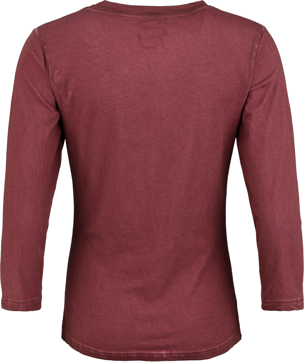 T-shirt manches longues  de RED by EMP - Haut Manches Longues Délavé - S à XXL - pour Femme - bordeaux - RED by EMP - View 2