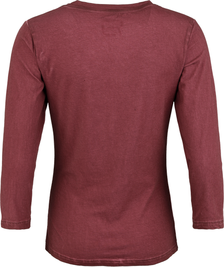 T-shirt manches longues  de RED by EMP - Haut Manches Longues Délavé - S à XXL - pour Femme - bordeaux - RED by EMP - View 2