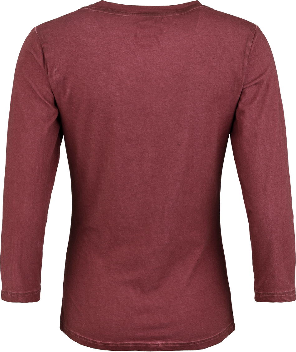 T-shirt manches longues  de RED by EMP - Haut Manches Longues Délavé - S à XXL - pour Femme - bordeaux - RED by EMP - View 2