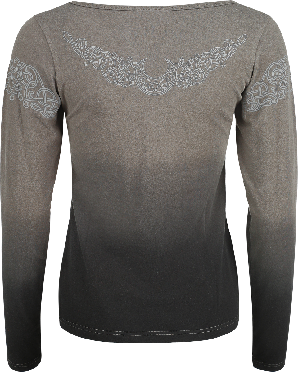 T-shirt manches longues  de Black Premium by EMP - Celtic fine lines - S à XXL - pour Femme - noir/gris - Black Premium by EMP - View 2