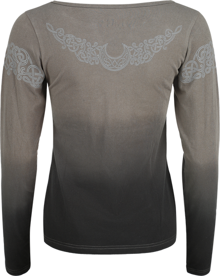 T-shirt manches longues  de Black Premium by EMP - Celtic fine lines - S à XXL - pour Femme - noir/gris - Black Premium by EMP - View 2