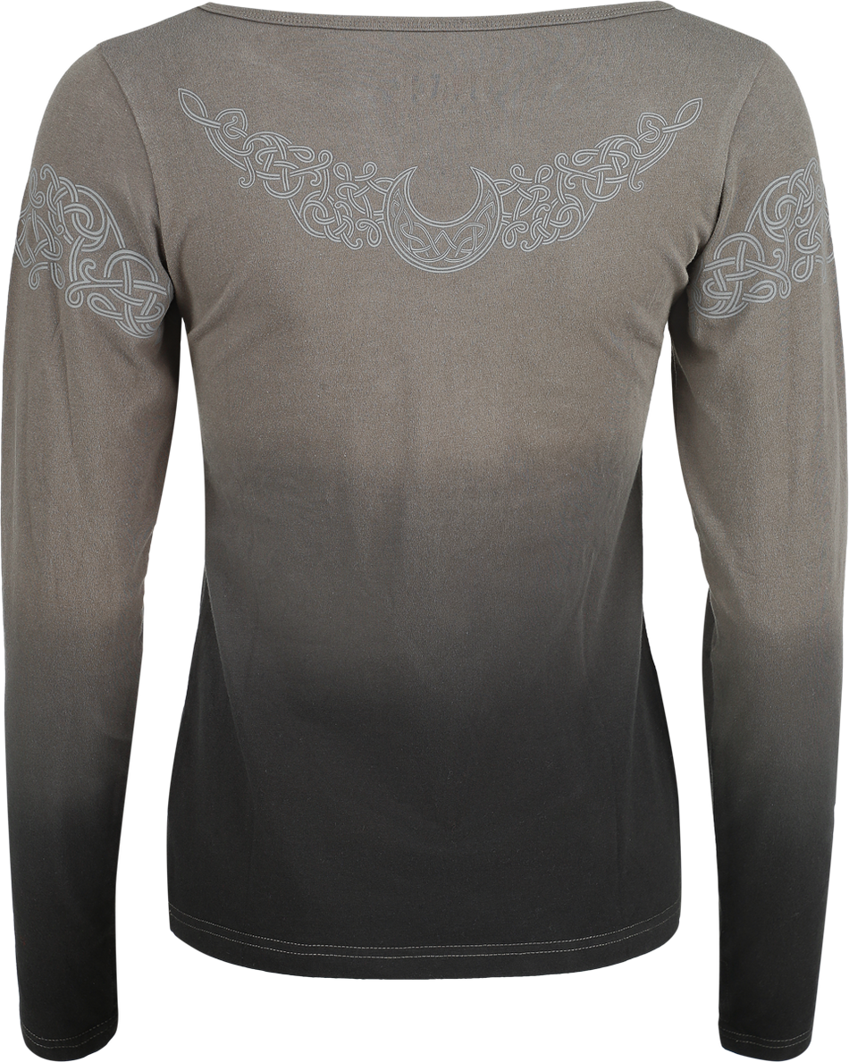 T-shirt manches longues  de Black Premium by EMP - Celtic fine lines - S à XXL - pour Femme - noir/gris - Black Premium by EMP - View 2