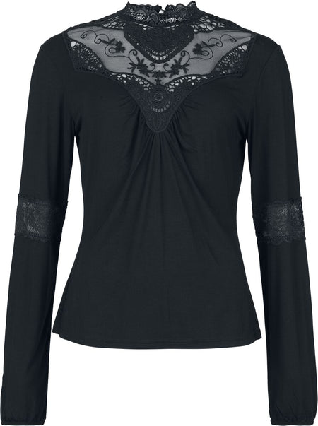 T-shirt manches longues  de Gothicana by EMP - Mystical Woods - S à XL - pour Femme - noir - Gothicana by EMP