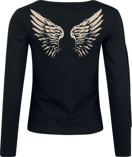 T-shirt manches longues  de Rock Rebel by EMP - Skulls & Details - S à XXL - pour Femme - noir - Rock Rebel by EMP - View 2