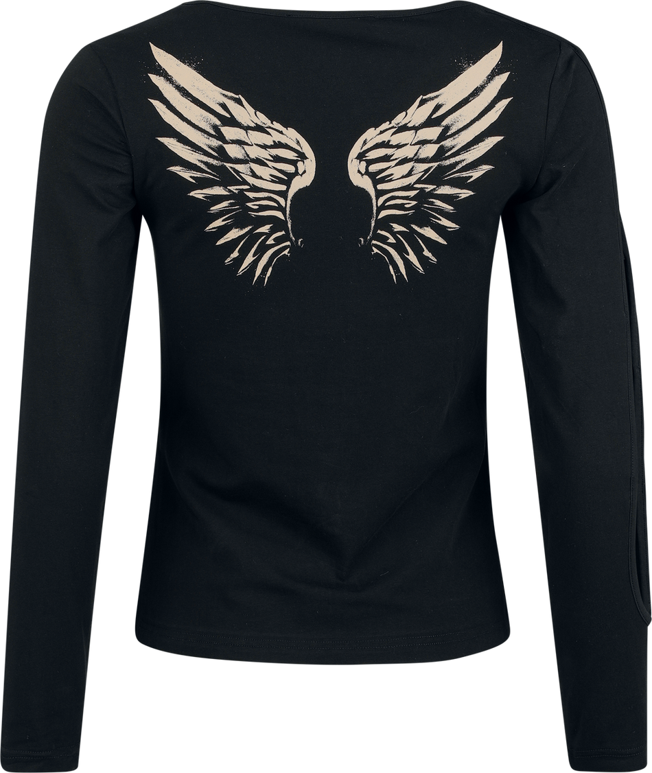 T-shirt manches longues  de Rock Rebel by EMP - Skulls & Details - S à XXL - pour Femme - noir - Rock Rebel by EMP - View 2