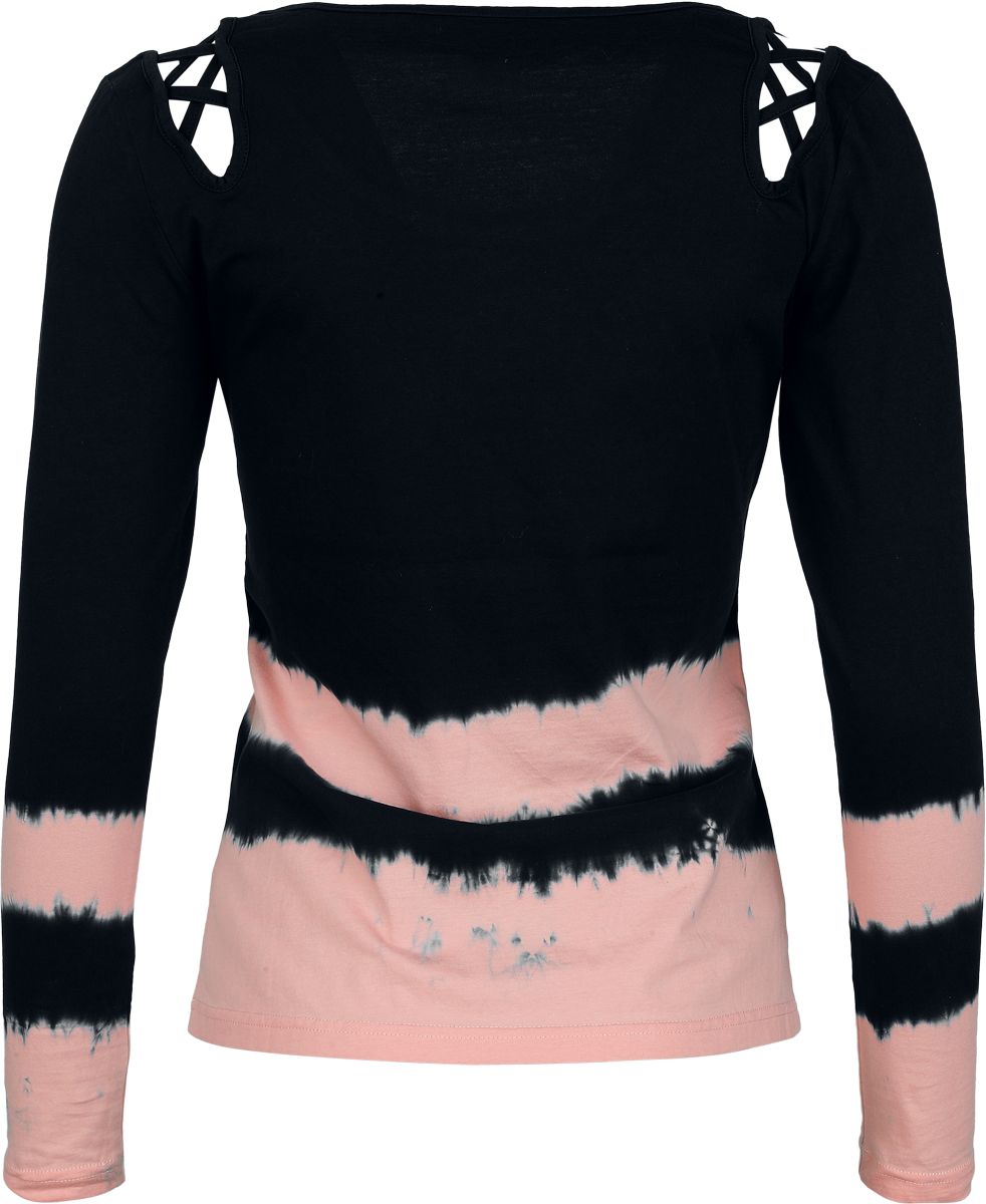 T-shirt manches longues  de Rock Rebel by EMP - Skulls & Details - S à XL - pour Femme - noir/rose - Rock Rebel by EMP - View 2