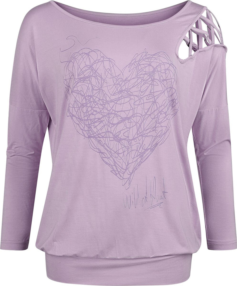 T-shirt manches longues  de Full Volume by EMP - Modern Art Heart - S à XXL - pour Femme - lilas - Full Volume by EMP