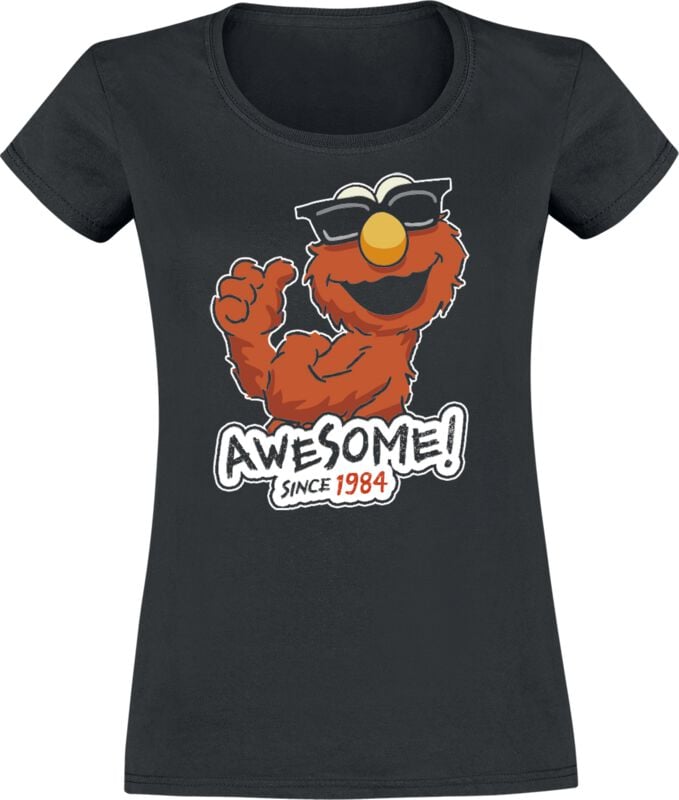 T-Shirt Manches courtes  de Sesame Street - Elmo Awesome - S à XXL - pour Femme - noir - Sesame Street