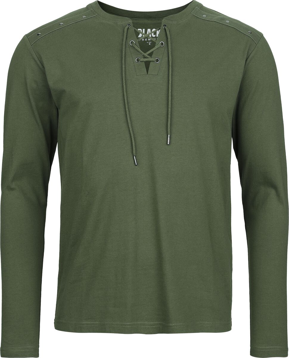 T-shirt manches longues  de Black Premium by EMP - Celtic fine lines - M à XXL - pour Homme - olive - Black Premium by EMP