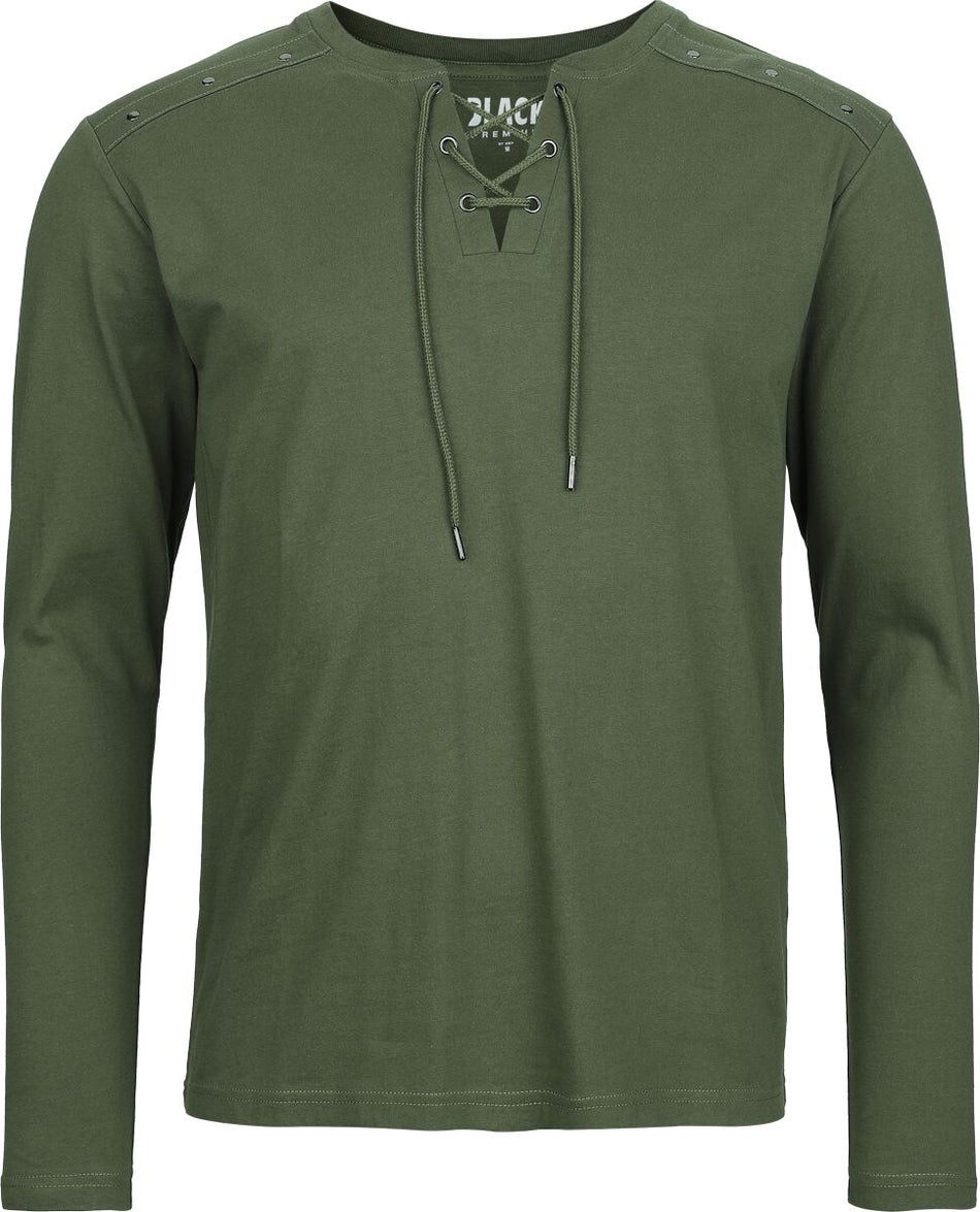 T-shirt manches longues  de Black Premium by EMP - Celtic fine lines - M à XXL - pour Homme - olive - Black Premium by EMP