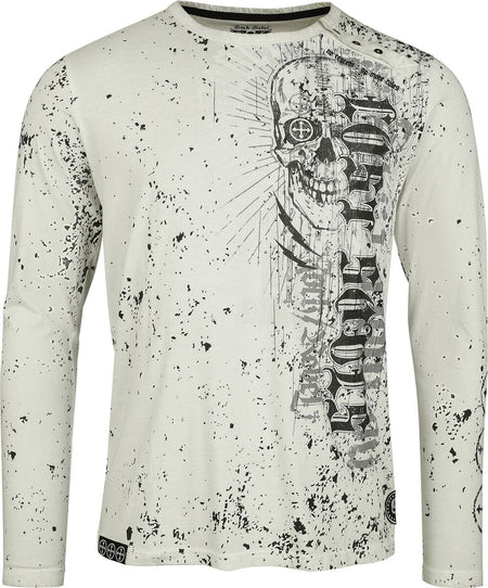 T-shirt manches longues  de Rock Rebel by EMP - Skulls & Splatter - M à XXL - pour Homme - gris - Rock Rebel by EMP