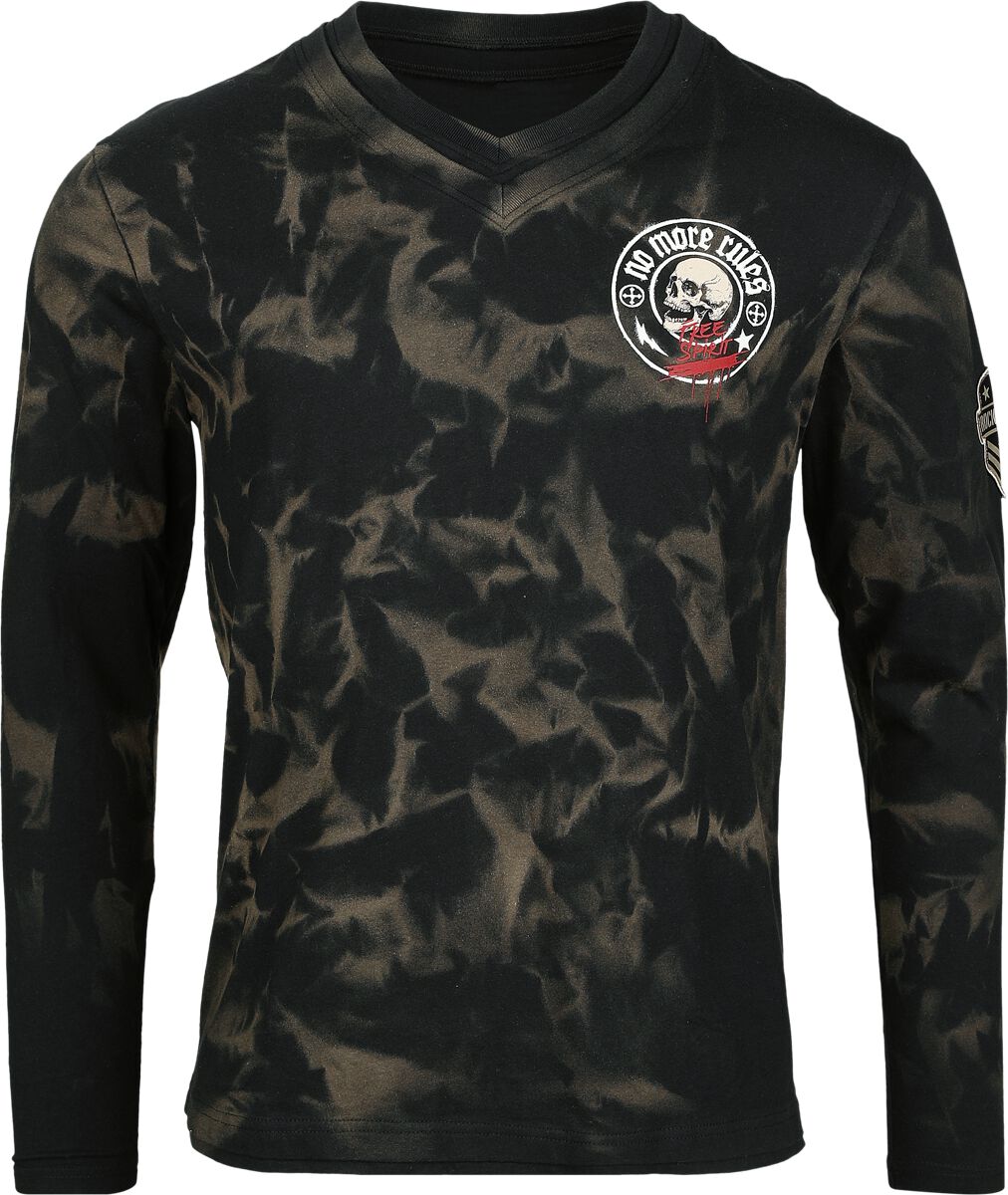 T-shirt manches longues  de Rock Rebel by EMP - Skulls & Details - M à XXL - pour Homme - noir - Rock Rebel by EMP