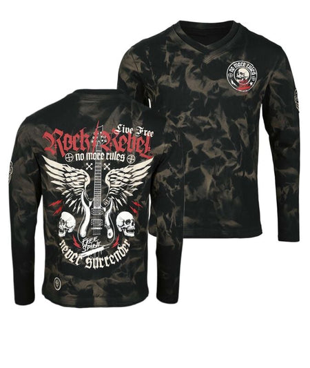 T-shirt manches longues  de Rock Rebel by EMP - Skulls & Details - M à XXL - pour Homme - noir - Rock Rebel by EMP