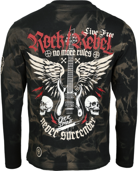 T-shirt manches longues  de Rock Rebel by EMP - Skulls & Details - M à XXL - pour Homme - noir - Rock Rebel by EMP - View 2