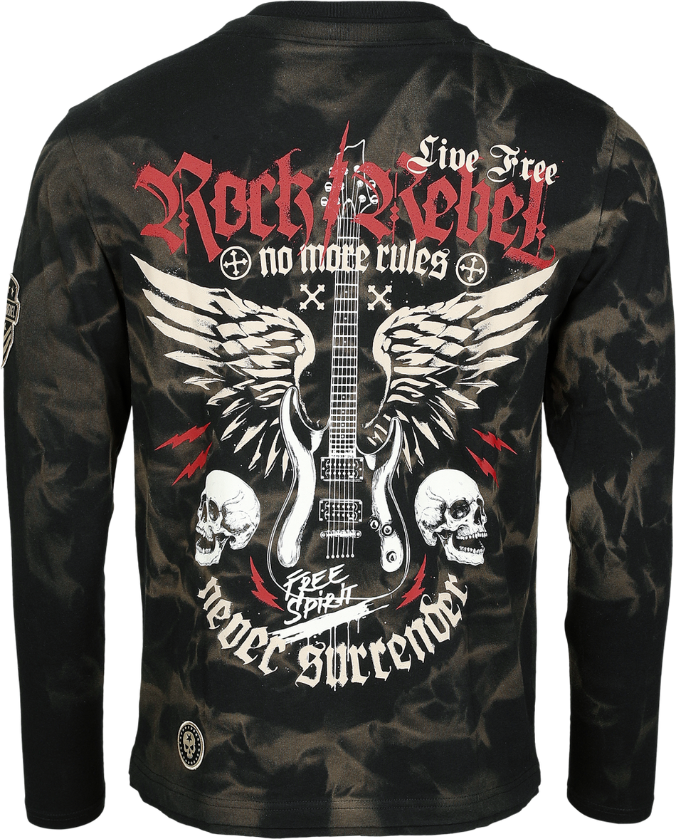 T-shirt manches longues  de Rock Rebel by EMP - Skulls & Details - M à XXL - pour Homme - noir - Rock Rebel by EMP - View 2