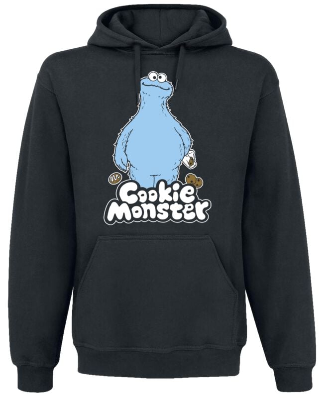 Sweat-shirt à capuche  de Sesame Street - Macaron Le Glouton - S à L - pour Homme - noir - Sesame Street