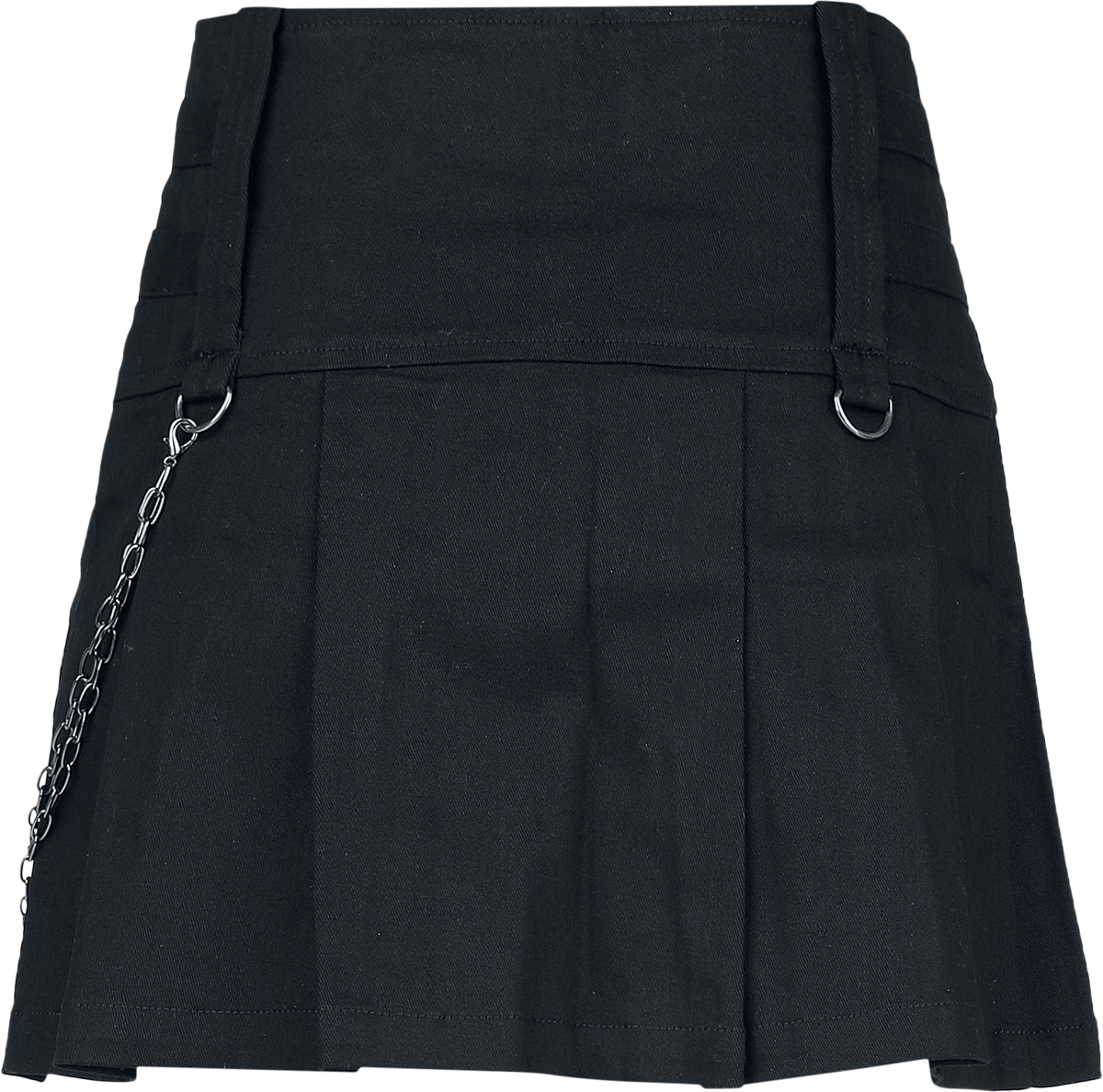 Jupe courte  de Gothicana by EMP - Jupe Plissée avec Zip & Chaînes - S à XXL - pour Femme - noir - Gothicana by EMP - View 2