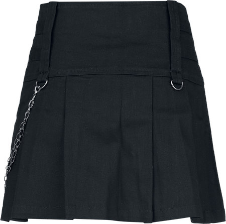 Jupe courte  de Gothicana by EMP - Jupe Plissée avec Zip & Chaînes - S à XXL - pour Femme - noir - Gothicana by EMP - View 2