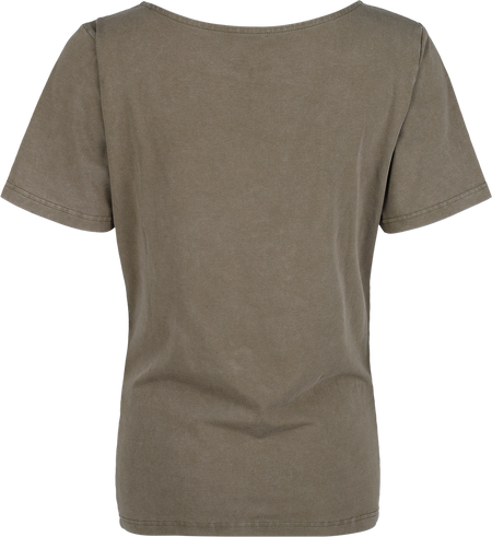 T-Shirt Manches courtes  de Rock Rebel by EMP - Crâne & Strass - T-Shirt - S à XXL - pour Femme - olive - Rock Rebel by EMP - View 2