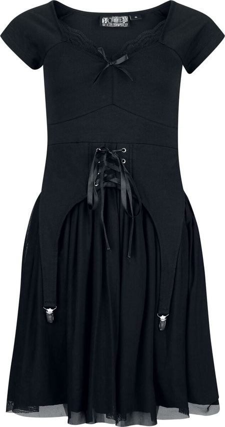 Robe mi-longue Gothic de Poizen Industries - Katya Dress - XS à 4XL - pour Femme - noir - Poizen Industries
