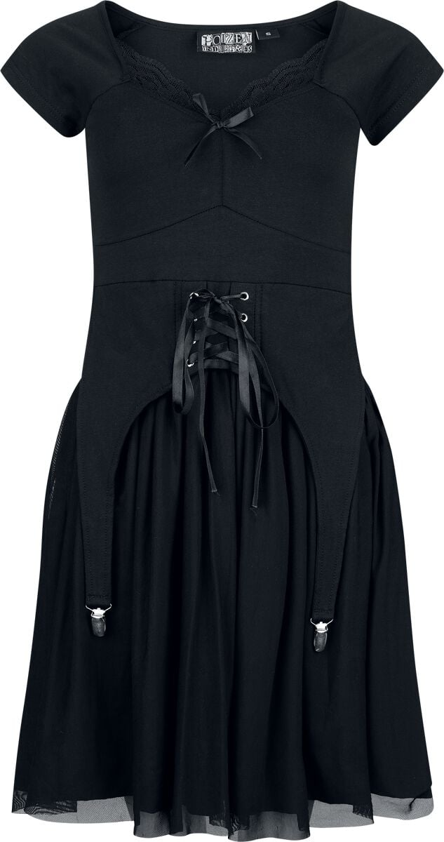 Robe mi-longue Gothic de Poizen Industries - Katya Dress - XS à 4XL - pour Femme - noir - Poizen Industries