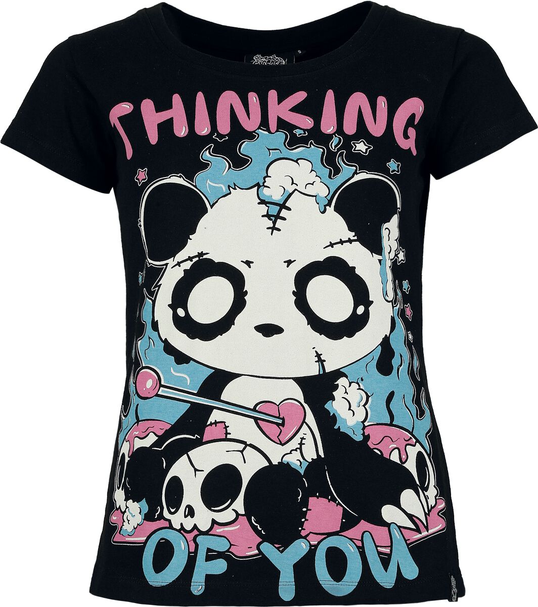 T-Shirt Manches courtes  de Cupcake Cult - Thinking Of You - T-Shirt - S à XXL - pour Femme - noir - Cupcake Cult