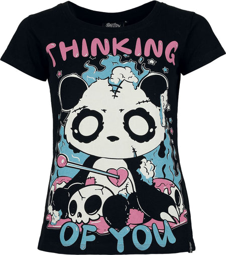 T-Shirt Manches courtes  de Cupcake Cult - Thinking Of You - T-Shirt - S à XXL - pour Femme - noir - Cupcake Cult