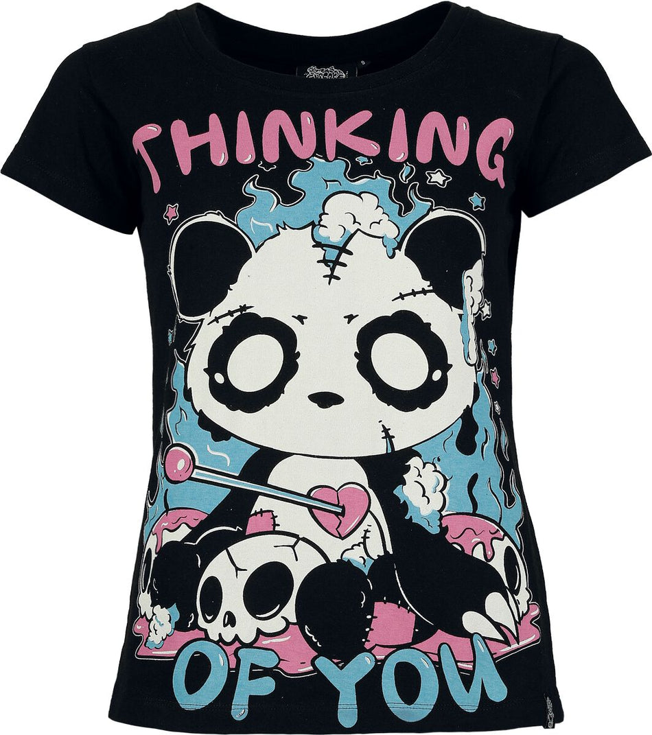 T-Shirt Manches courtes  de Cupcake Cult - Thinking Of You - T-Shirt - S à XXL - pour Femme - noir - Cupcake Cult