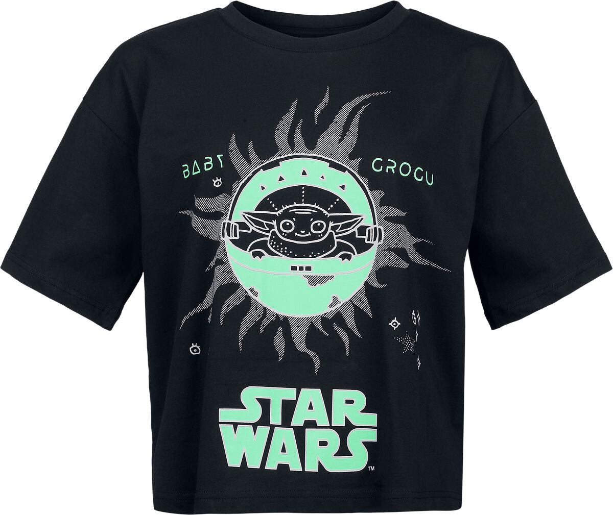 T-Shirt Oversize Disney de Star Wars - Baby Grogu - Oversize - S à XXL - pour Femme - noir - Star Wars