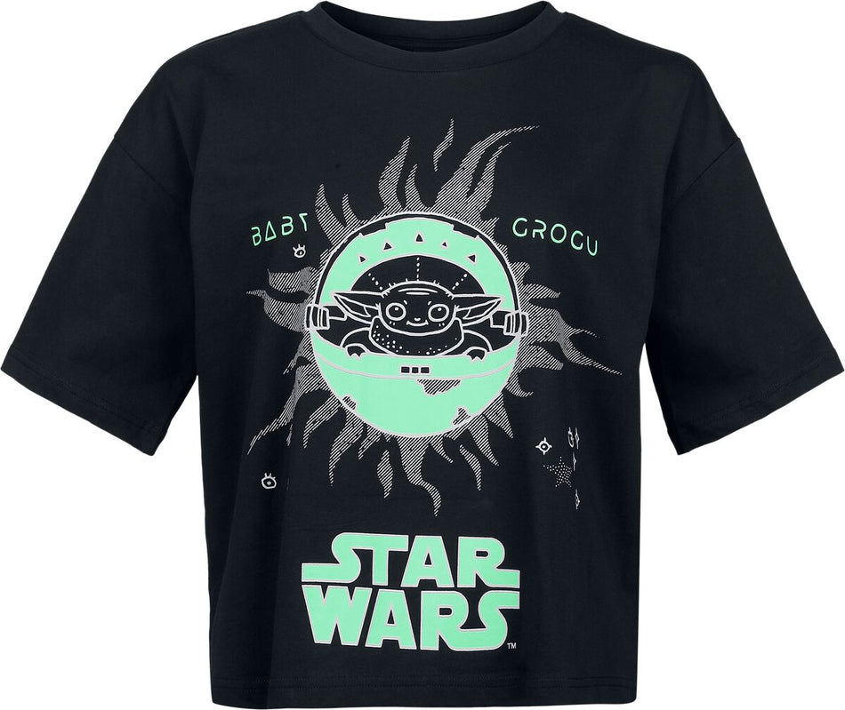 T-Shirt Oversize Disney de Star Wars - Baby Grogu - Oversize - S à XXL - pour Femme - noir - Star Wars