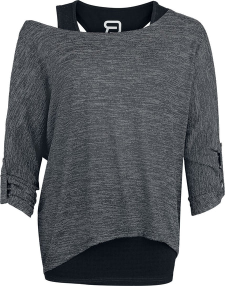 T-shirt manches longues  de RED by EMP - Cuddly Loose - S à XXL - pour Femme - noir/noir - RED by EMP