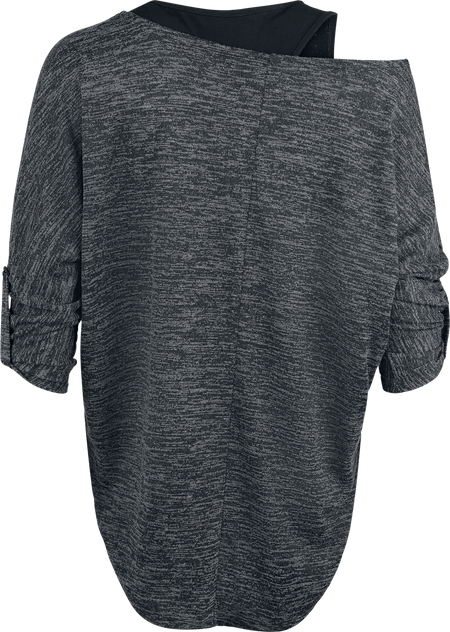 T-shirt manches longues  de RED by EMP - Cuddly Loose - S à XXL - pour Femme - noir/noir - RED by EMP - View 2