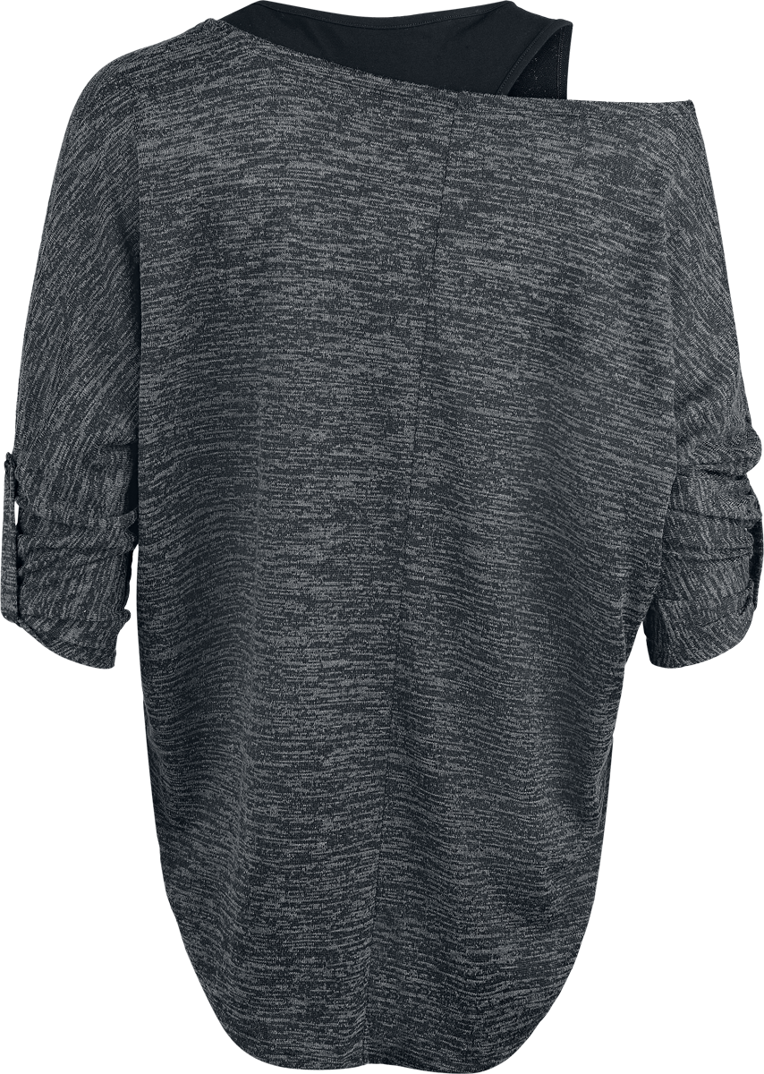 T-shirt manches longues  de RED by EMP - Cuddly Loose - S à XXL - pour Femme - noir/noir - RED by EMP - View 2