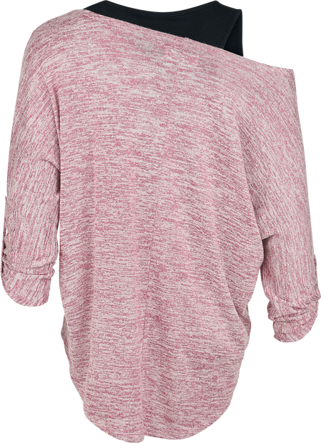 T-shirt manches longues  de RED by EMP - Cuddly Loose - S à XXL - pour Femme - noir/rouge foncé - RED by EMP - View 2