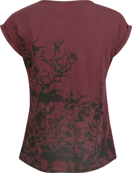 T-Shirt Manches courtes  de Black Premium by EMP - Skull & Roses - S à XXL - pour Femme - bordeaux - Black Premium by EMP - View 2
