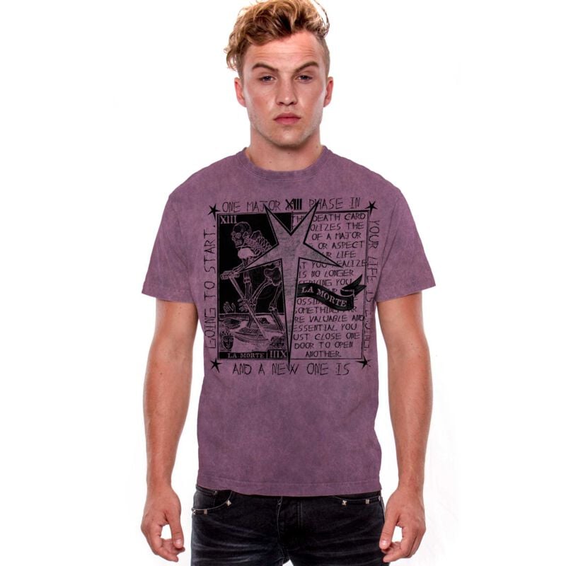 T-Shirt Manches courtes  de Outer Vision - La Morte - T-Shirt Homme - S à 3XL - pour Homme - lilas - Outer Vision
