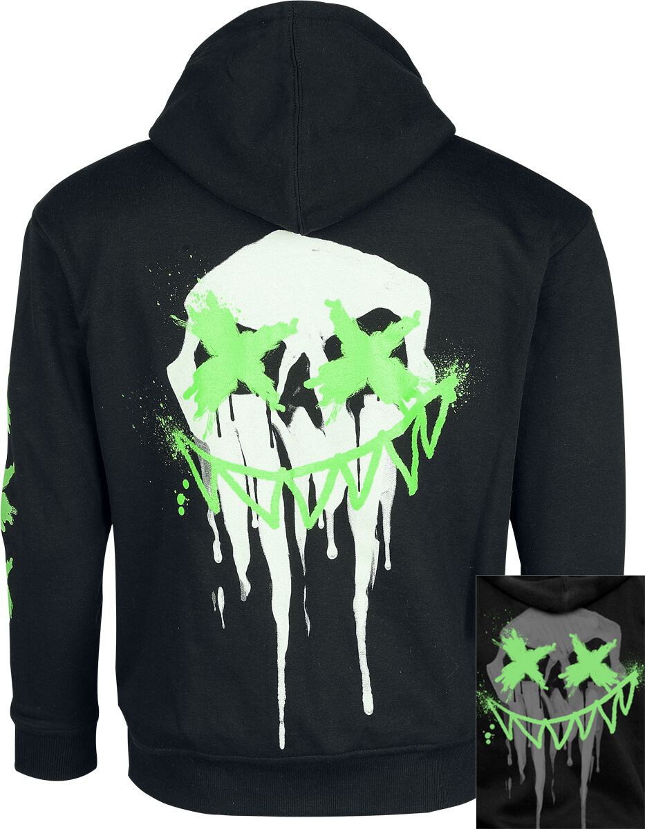 Sweat-shirt zippé à capuche  de Outer Vision - Sharp Smile - Sweat à Capuche Zippé - S à XXL - pour Homme - noir - Outer Vision