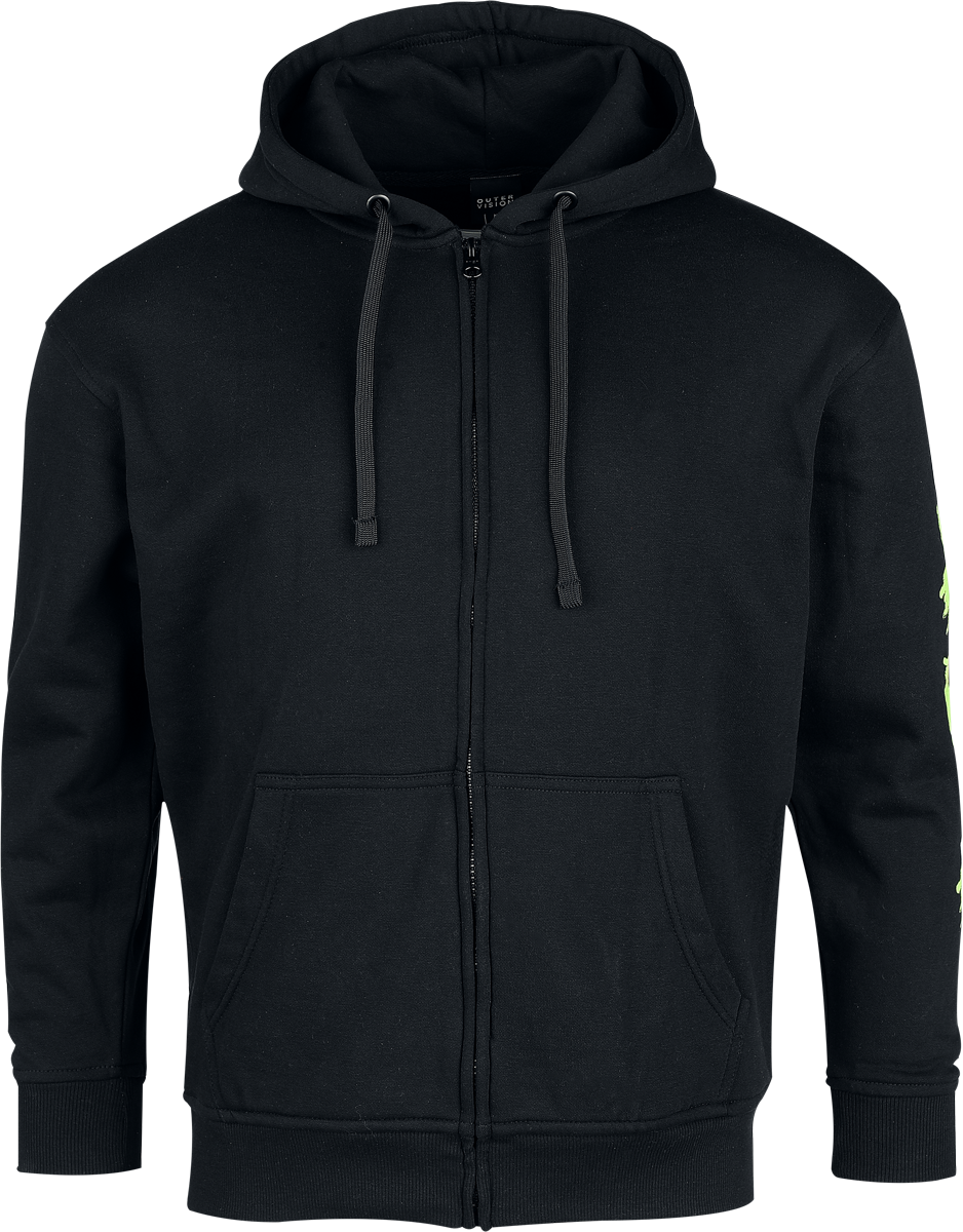 Sweat-shirt zippé à capuche  de Outer Vision - Sharp Smile - Sweat à Capuche Zippé - S à XXL - pour Homme - noir - Outer Vision - View 2