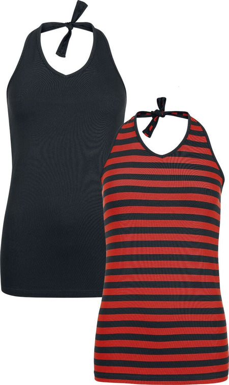 Top  de RED by EMP - Dos-Nus - Lot De 2 - S à XXL - pour Femme - noir/rouge - RED by EMP