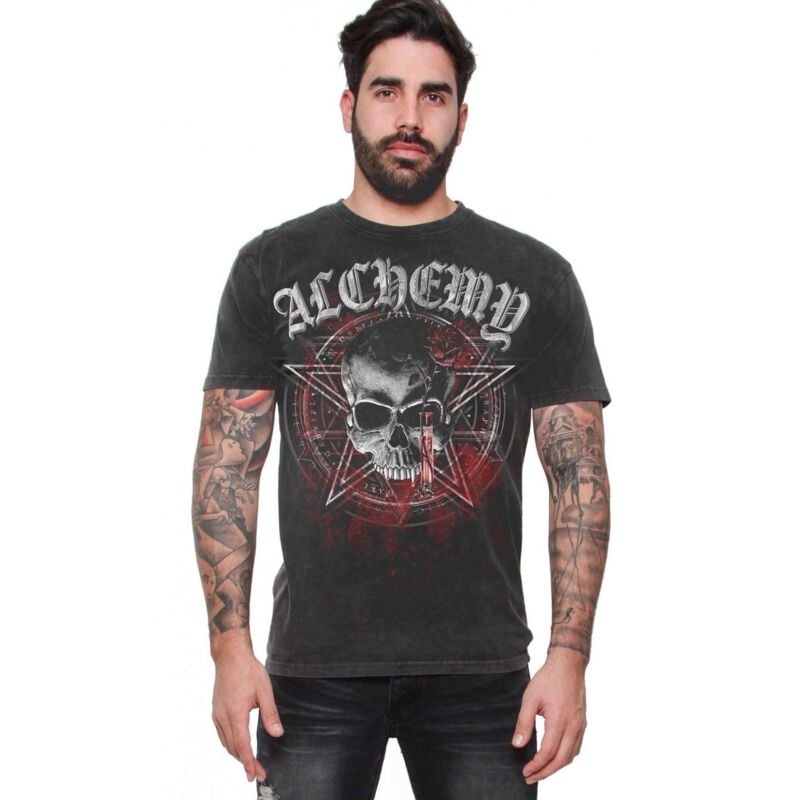 T-Shirt Manches courtes Gothic de Alchemy England - Acolyte-T-Shirt Homme - S à XXL - pour Homme - gris foncé - Alchemy England