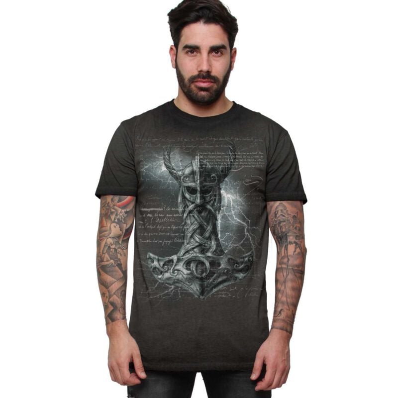 T-Shirt Manches courtes  de Alchemy England - Mjölnir - T-Shirt Homme - S à XXL - pour Homme - noir - Alchemy England