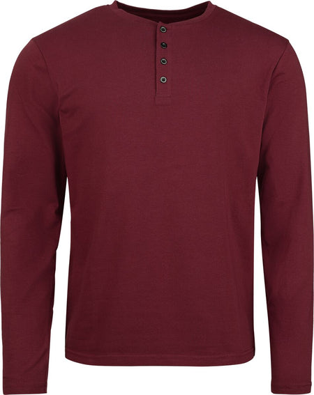 T-shirt manches longues  de RED by EMP - Haut Manches Longues Boutonné - S à XXL - pour Homme - bordeaux - RED by EMP