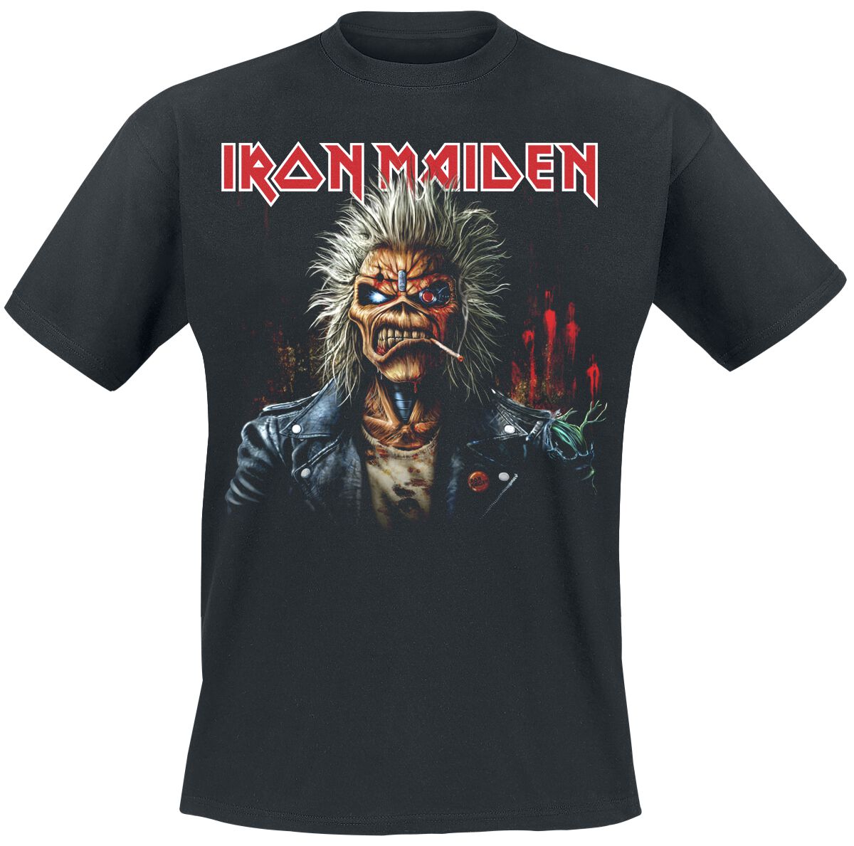 T-Shirt Manches courtes  de Iron Maiden - Portrait Eddie Smoke - S à 4XL - pour Homme - noir - Iron Maiden