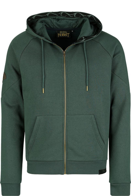 Sweat-shirt zippé à capuche  de Le Seigneur Des Anneaux - Le Hobbit - Collection Mirkwood - S à XXL - pour Homme - vert foncé - Le Seigneur Des Anneaux