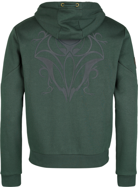 Sweat-shirt zippé à capuche  de Le Seigneur Des Anneaux - Le Hobbit - Collection Mirkwood - S à XXL - pour Homme - vert foncé - Le Seigneur Des Anneaux - View 2