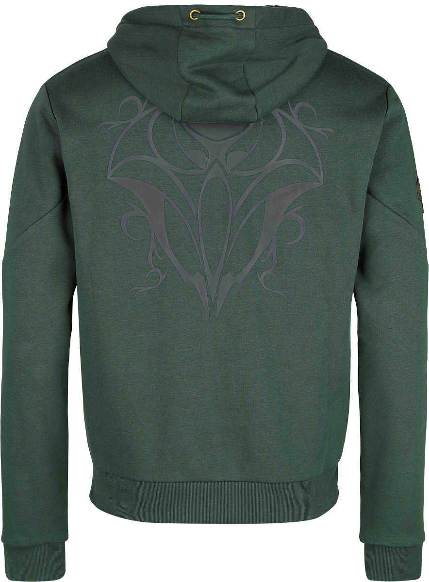 Sweat-shirt zippé à capuche  de Le Seigneur Des Anneaux - Le Hobbit - Collection Mirkwood - S à XXL - pour Homme - vert foncé - Le Seigneur Des Anneaux - View 2