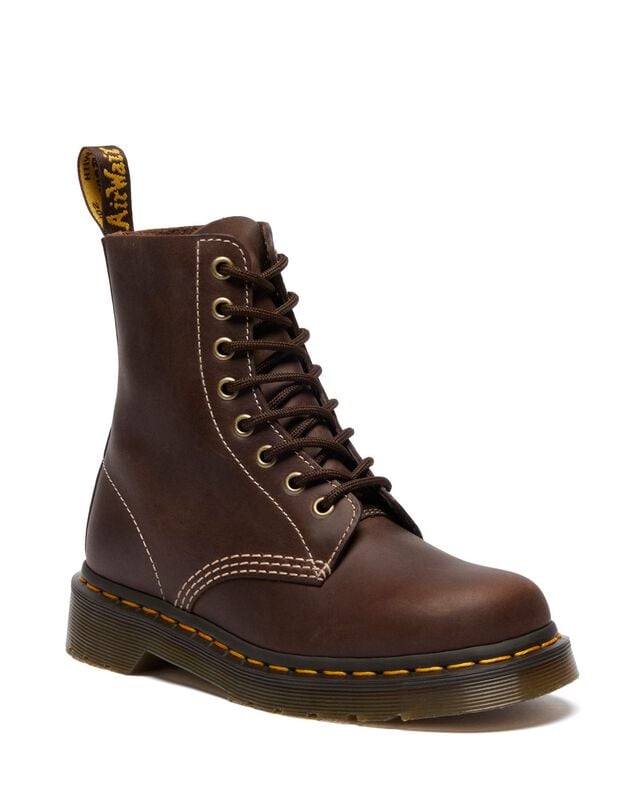 Bottes de motard  de Dr. Martens - 1460 Pascal - Dark Brown Wyoming - EU36 à EU39 - pour Femme - marron - Dr. Martens