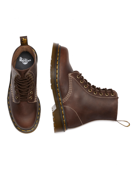 Bottes de motard  de Dr. Martens - 1460 Pascal - Dark Brown Wyoming - EU36 à EU39 - pour Femme - marron - Dr. Martens - View 2